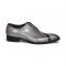 Duca Di Matiste "Torre" Grey/Black Genuine Italian Calf Leather Lace-Up Dress Shoes.